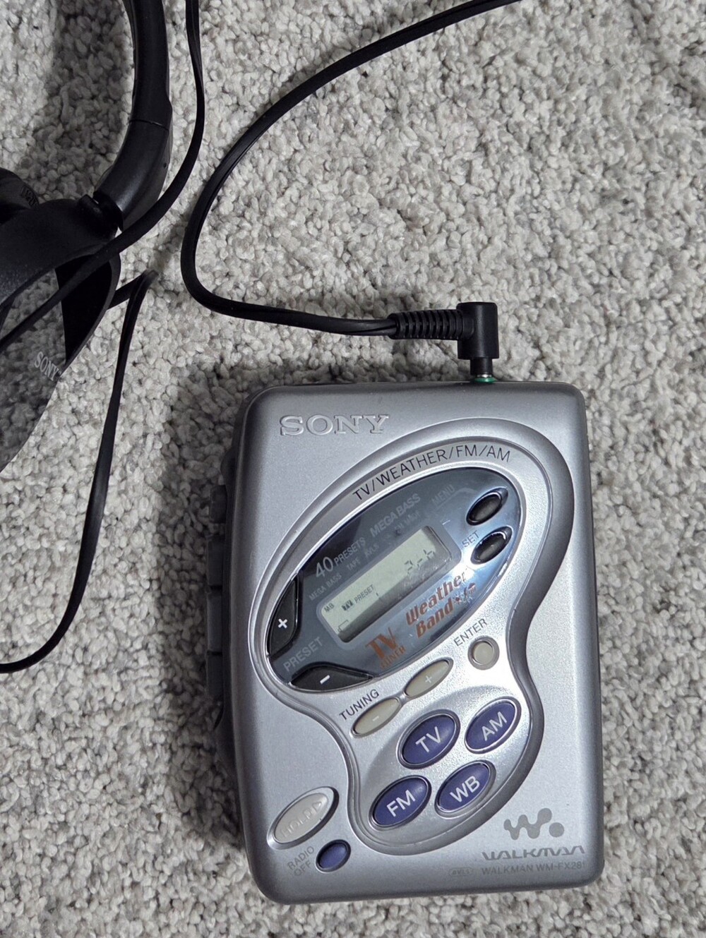 Vintage Sony Walkman WM-FX281 Portable TV/FM/AM Weather Band Handheld Tuner